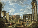₴ Картина городской пейзаж художника от 235 грн.: Каприччио римских памятников с Колизеем и аркой Константина
