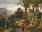 ₴ Репродукция пейзаж от 229 грн.: Романтический пейзаж с монастырем