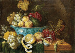 ₴ Репродукция натюрморт от 223 грн.: Миска Ван-Ли, фрукты и хлеб