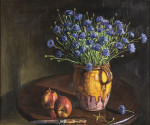 Купить натюрморт художника от 202 грн.: Натюрморт с васильками и яблоками