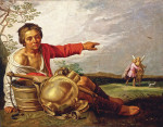 ₴ Репродукция бытовой жанр от 247 грн.: Пастух мальчик указывает на Тобиаса и Ангела