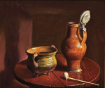 Купить натюрморт художника от 198 грн.: Натюрморт с глиняной трубкой и фаянсовым кувшином