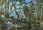 ₴ Репродукция пейзаж от 293 грн.: Лесной пейзаж с Нарциссом и Эхо