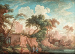 ₴ Репродукция пейзаж от 309 грн.: Пейзаж с античными руинами и Тобиас и ангел в отдалении