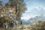 ₴ Репродукция картины пейзаж от 166 грн: Археологи осматривают барельеф на окраине Афин