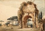 ₴ Картина пейзаж художника от 172 грн.: Пейзаж с руинами арки