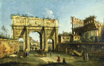 ₴ Репродукция городской пейзаж от 277 грн.: Рим, вид арки Константина и Колизея