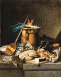 Купить от 111 грн. репродукцию картины: Кухонный натюрморт с овощами, хлебом и домашней птицей