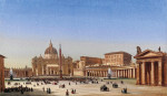 ₴ Картина городской пейзаж художника от 187 грн.: Благотворение Папы из собора Св. Петра