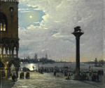 ₴ Картина городской пейзаж художника от 251 грн.: Венеция, вид площади Сан-Марко с Палаццо Дукале