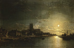 ₴ Репродукция городской пейзаж от 277 грн.: Лунный свет на реке Северн с Вустерским собором