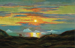 Купить от 97 грн. картину морской пейзаж: Полуночное солнце, Диско-Бей