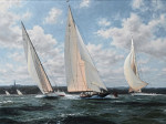 ⚓Репродукція морський краєвид від 241 грн.: "Індевор", що випереджає "Астру" та "Кандиду" в гонці 1934 року