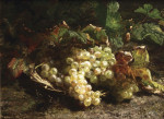 ₴ Репродукция натюрморт от 235 грн.: Белый виноград в плетеной корзине