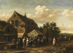 Купить от 108 грн. картину бытовой жанр: Деревенский рынок возле церкви