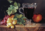 Купить от 102 грн. картину натюрморт: Виноград и кувшин вина на выступе