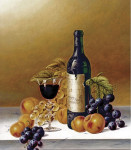 Купить от 111 грн. картину натюрморт: Шато о Брион и фрукты на мраморном выступе