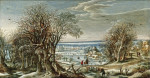 ₴ Репродукция пейзаж от 175 грн.: Вид аббатства Грюнендаля возле Брюсселя зимой