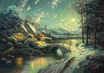 ₴ Репродукция пейзаж от 229 грн.: Рождественский лунный свет