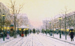 ₴ Репродукция городской пейзаж от 205 грн.: Парижский снегопад