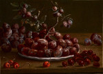 ₴ Репродукция натюрморт от 229 грн.: Блюдо со сливами и вишнями