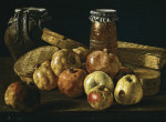 ₴ Репродукция натюрморт от 235 грн.: Гранат, яблоки и коробки конфет