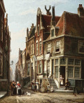 ₴ Репродукция городской пейзаж от 237 грн.: Еврейский квартал, Амстердам