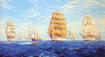 ⚓Репродукція морський пейзаж від 181 грн.: Старт гонки вітрильних суден Бермуди - Нью-Йорк у 1976 році