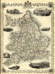 Купить старинную карту высокого разрешения от 165 грн.: Англия и Уэльс