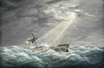 ⚓Репродукция морской пейзаж от 211 грн.: Кораблекрушение, солнце прорывается сквозь облака после шторма