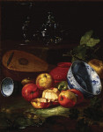 ₴ Репродукция натюрморт от 247 грн.: Лютня, посуда и фрукты
