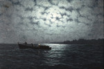 Купить от 124 грн. картину морской пейзаж: Рыбацкая лодка в лунном свете