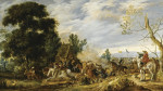 ₴ Репродукция батального жанра от 246 грн.: Кавалерийская битва возле ручья