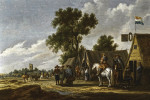 Купить от 124 грн. картину бытовой жанр: Всадники и путники стоящие в лагере, вид на руины башни в отдалении