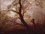 ₴ Репродукция пейзаж от 317 грн.: Деревья в лунном свете