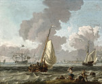 ⚓Репродукция морской пейзаж от 259 грн.: Малые голландские суда в прибрежных водах