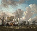 ₴ Картина батального жанра художника от 198 грн.: Голландские корабли в морской перестрелке