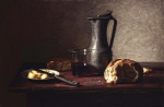 ₴ Репродукция натюрморт от 211 грн.: Натюрморт с сыром, хлеб, масло и вино