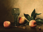 ₴ Купить натюрморт художника от 180 грн.: Натюрморт с ремером, ножом и тремя персиками