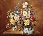₴ Репродукция натюрморт от 265 грн.: Цветы в бронзовой вазе