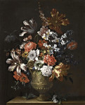 ₴ Репродукция натюрморт от 237 грн.: Букет цветов в бронзовой вазе