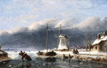 ₴ Репродукция пейзаж от 277 грн.: Конькобежцы на льду