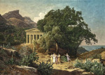 Купить картину пейзаж известного художника от 189 грн: Дорический храм на Сицилии с Кастельмолой и Таорминой в отдалении