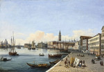 Картина городской пейзаж от 187 грн.: Набережная Шиавони в сторону к Догане, Венеция