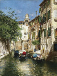 ₴ Репродукция городской пейзаж от 331 грн.: Гондольеры на венецианском канале
