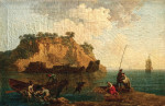 Купить картину море художника от 161 грн.: Вид средиземноморского побережья с рыбаками
