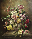 ₴ Репродукция натюрморт от 232 грн.: Розы и тюльпаны
