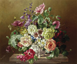 ₴ Репродукция натюрморт от 265 грн.: Букет цветов в белой вазе