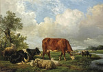 ₴ Репродукция пейзаж от 229 грн.: Крупный рогатый скот на лугу