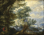 ₴ Картина пейзаж художника от 186 грн.: Пейзаж с охотниками